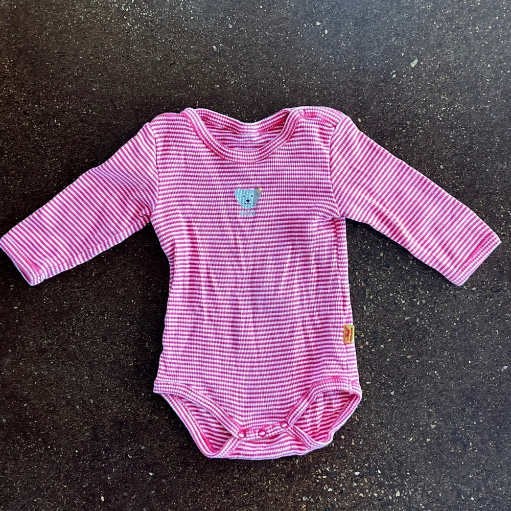Newborn 3-6mo. striped baby bodysuit